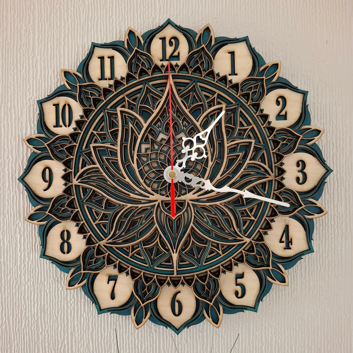 Multi Layered laser cut wall art clock