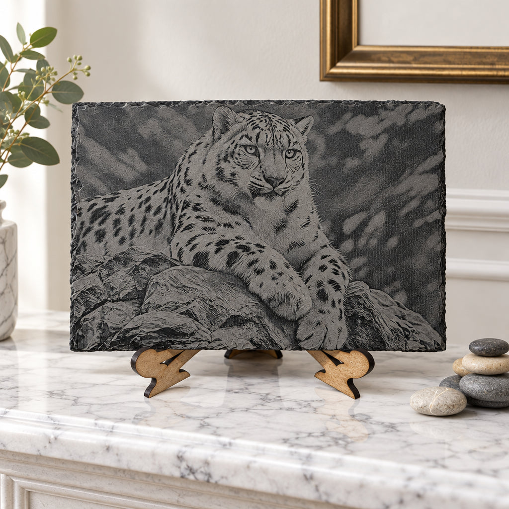 Slate, Lasered engraved, Leopard