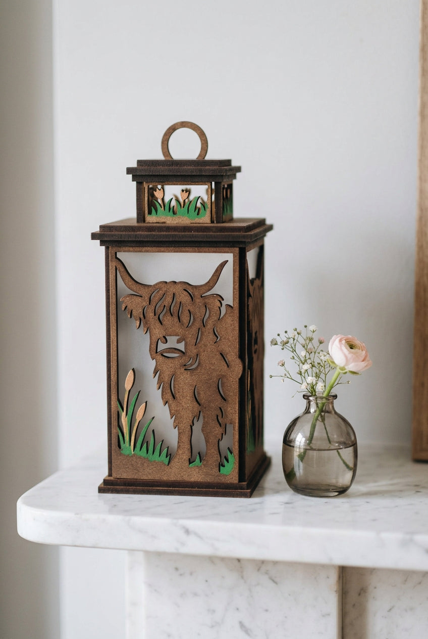 Lantern, Highland cow