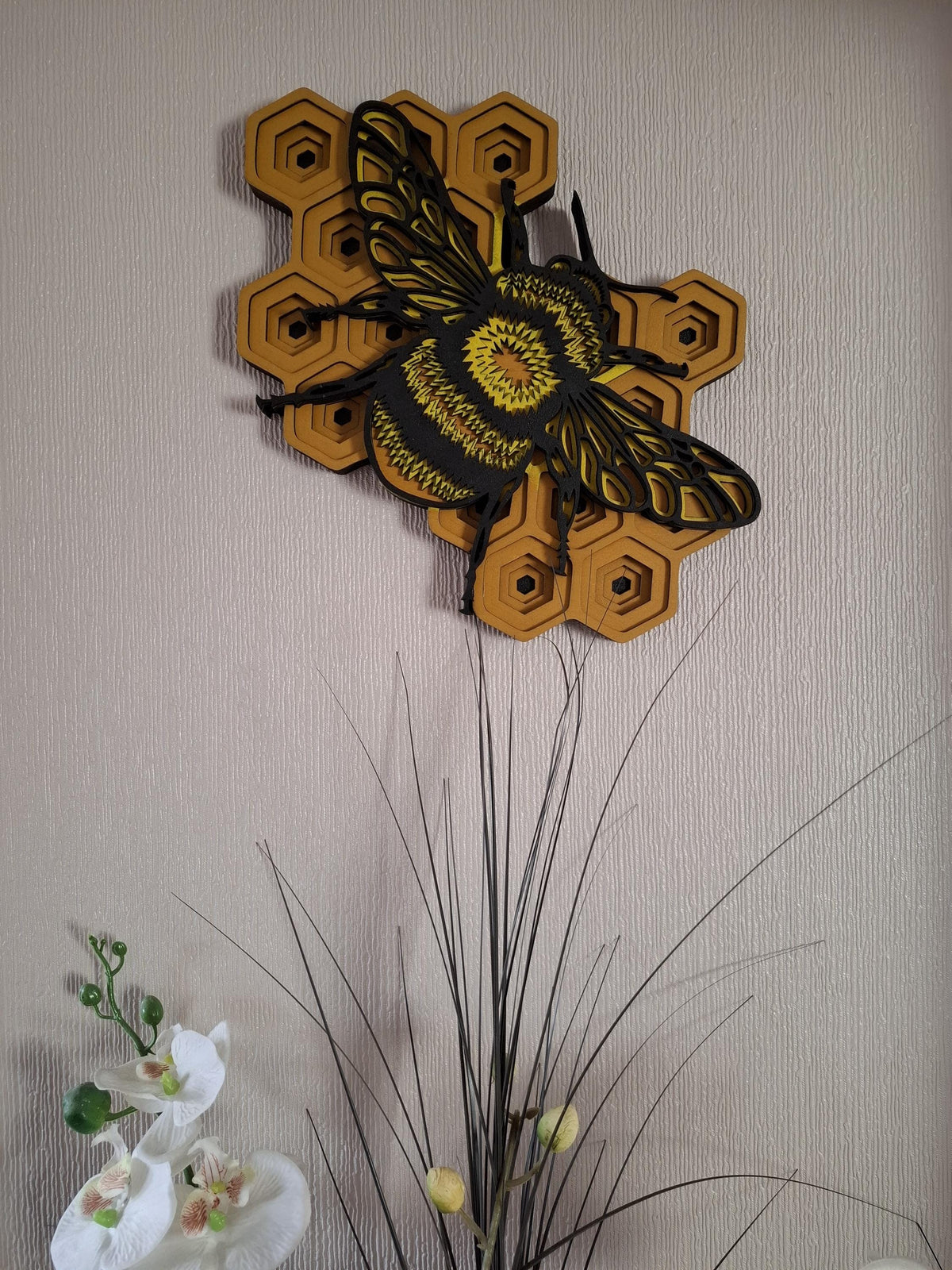 Multi layered laser cut wall art Bumble bee