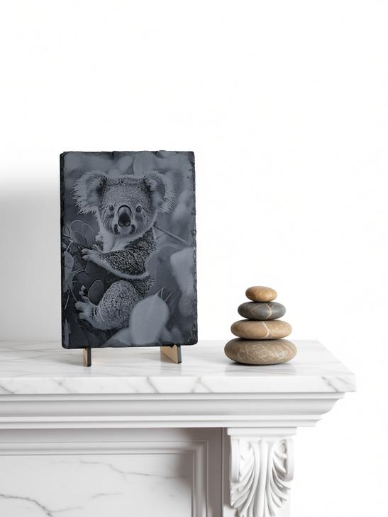 Charming laser-engraved  slate of a Koala