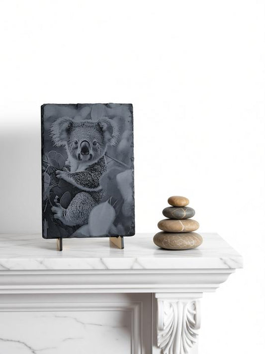 Charming laser-engraved  slate of a Koala