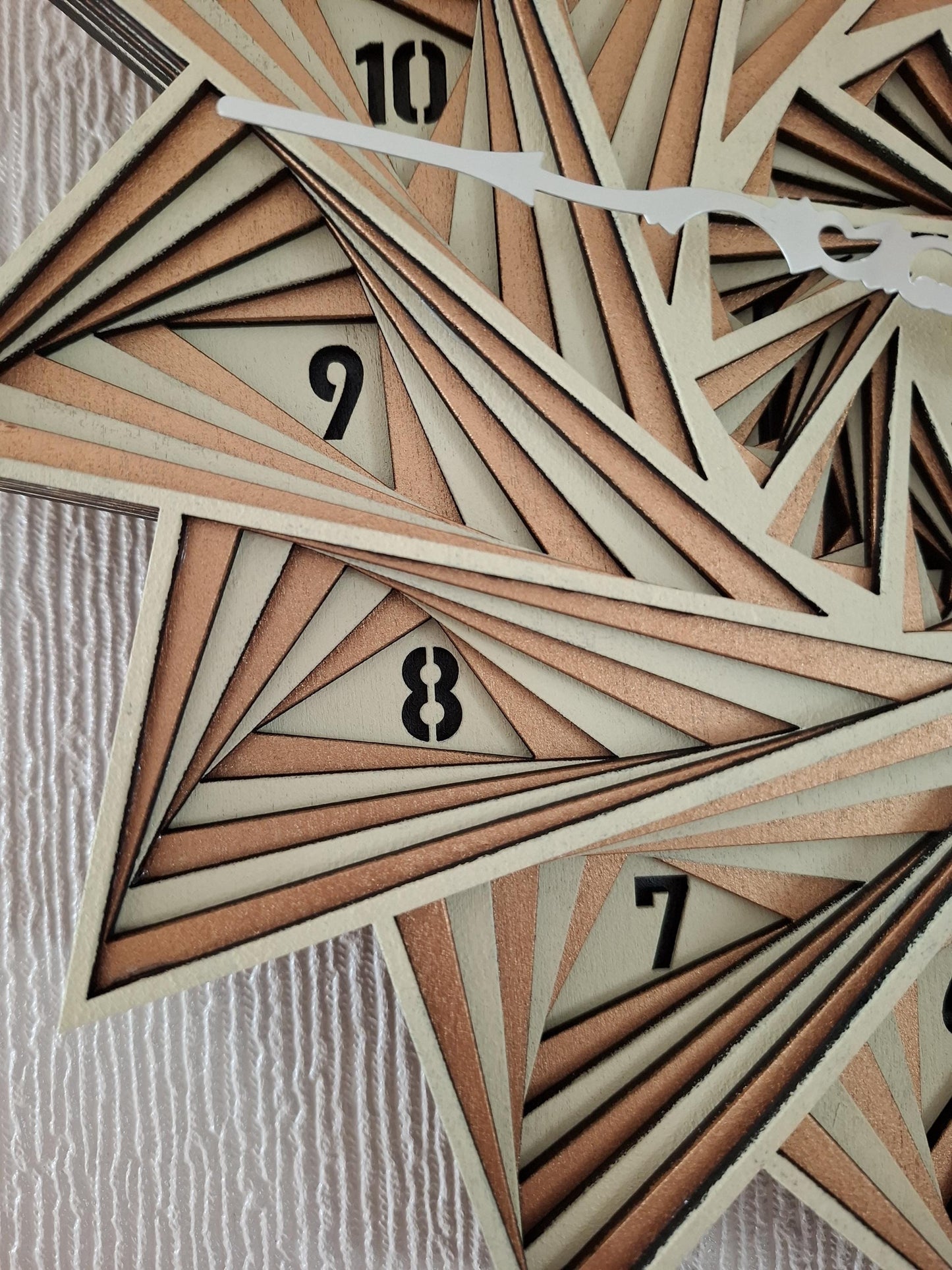 Multi layered laser cut wall art Clock.