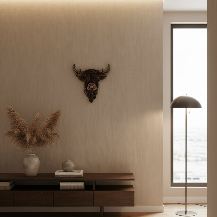Highland cow Layered laser cut wall art