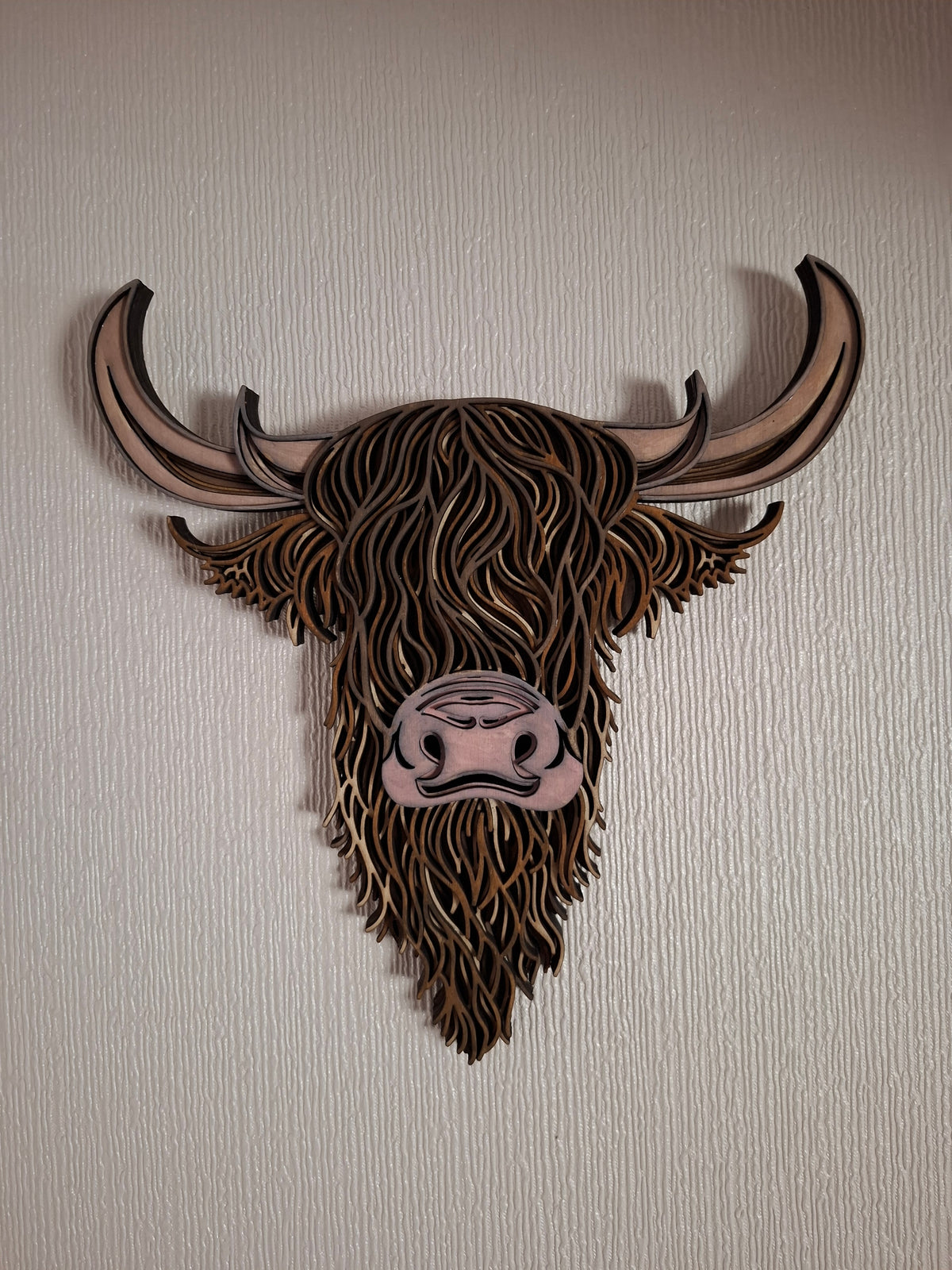 Highland cow Layered laser cut wall art