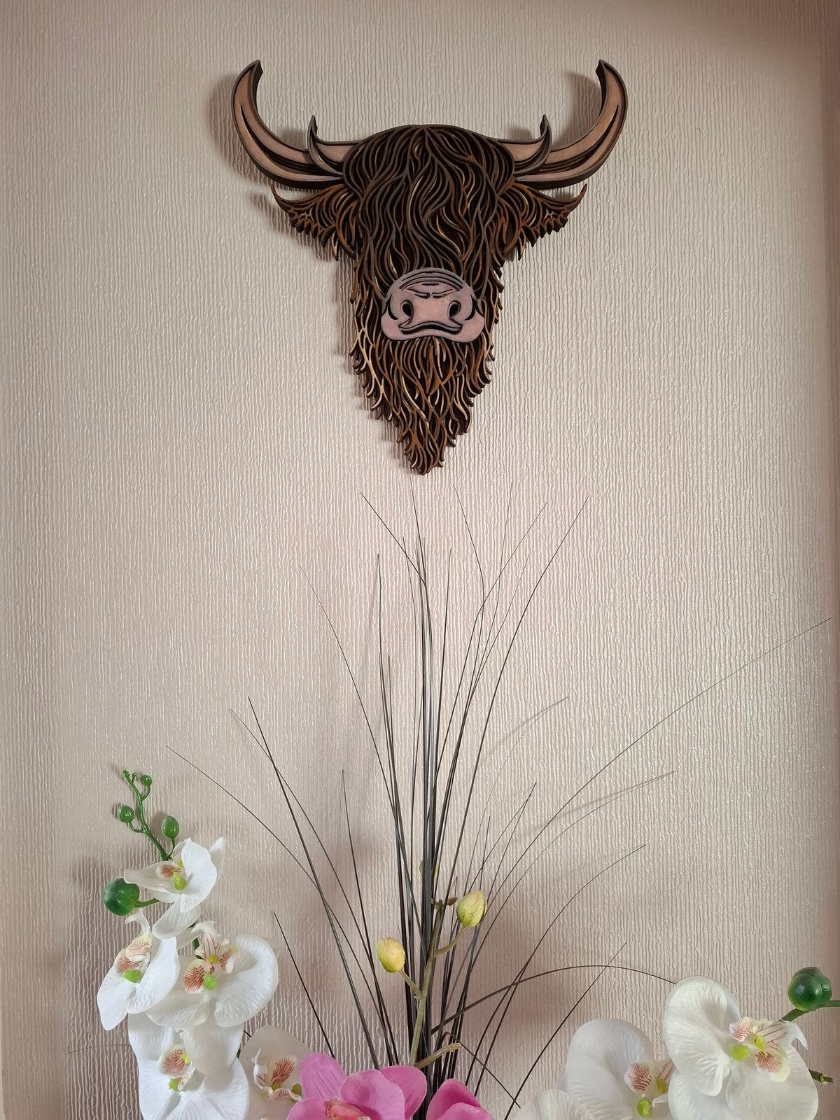 Highland cow Layered laser cut wall art