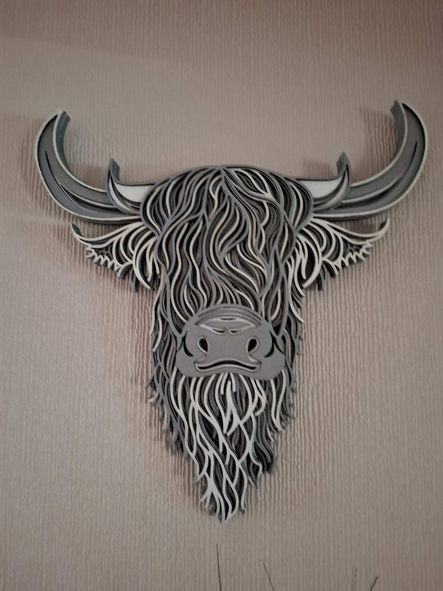 Highland cow Layered laser cut wall art