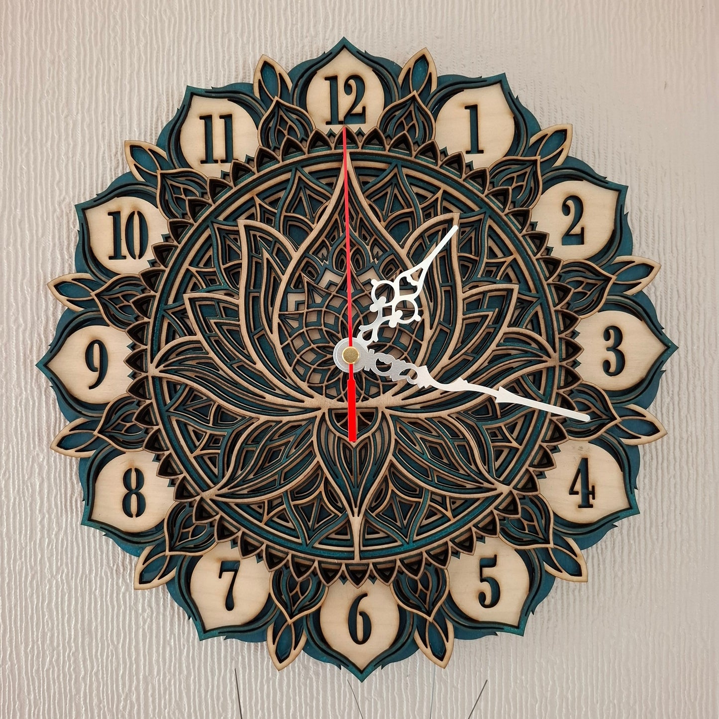 Multi Layered laser cut wall art clock