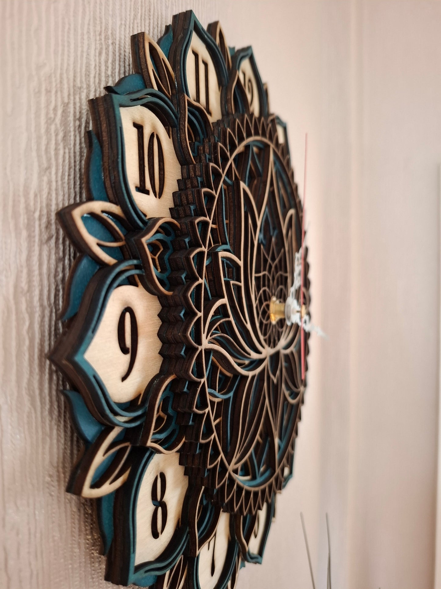 Multi Layered laser cut wall art clock