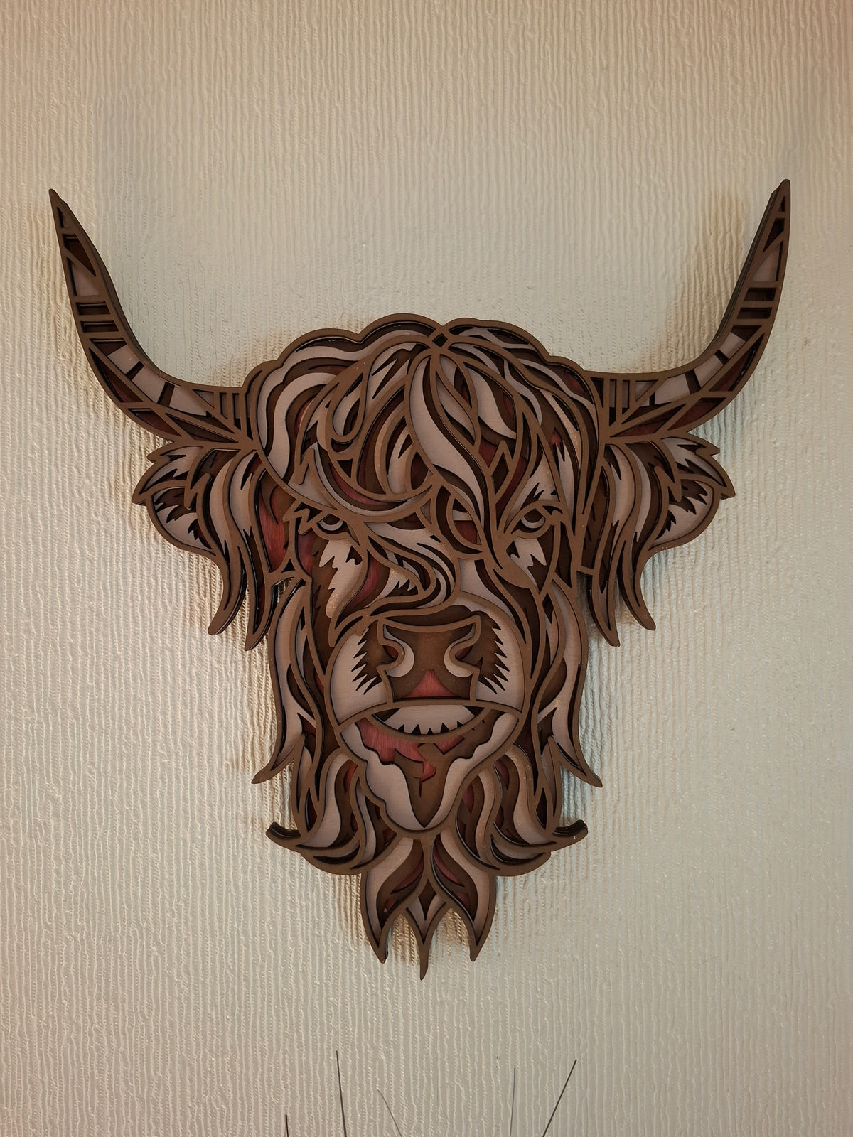 Highland cow Multi Layered laser cut wall art