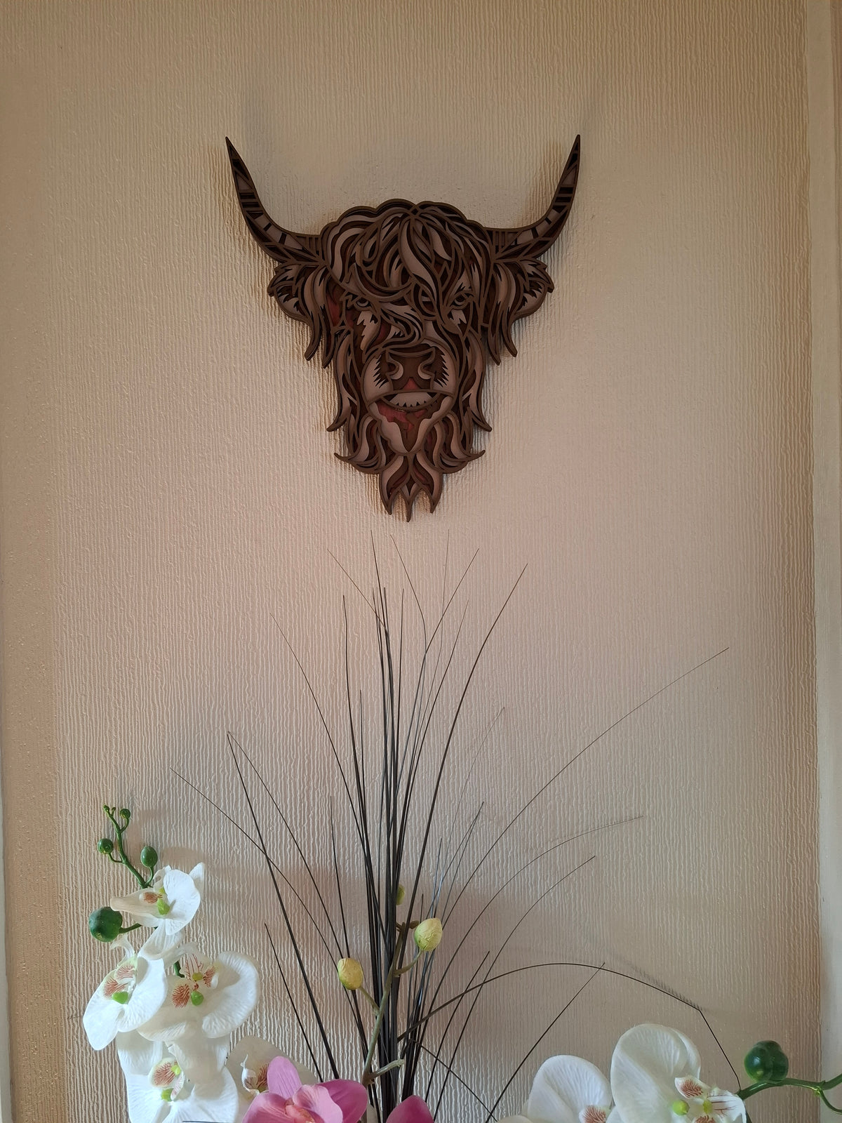 Highland cow Multi Layered laser cut wall art