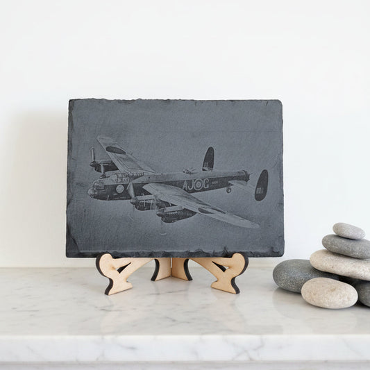 Slate, Lasered engraved, Lancashire bomber