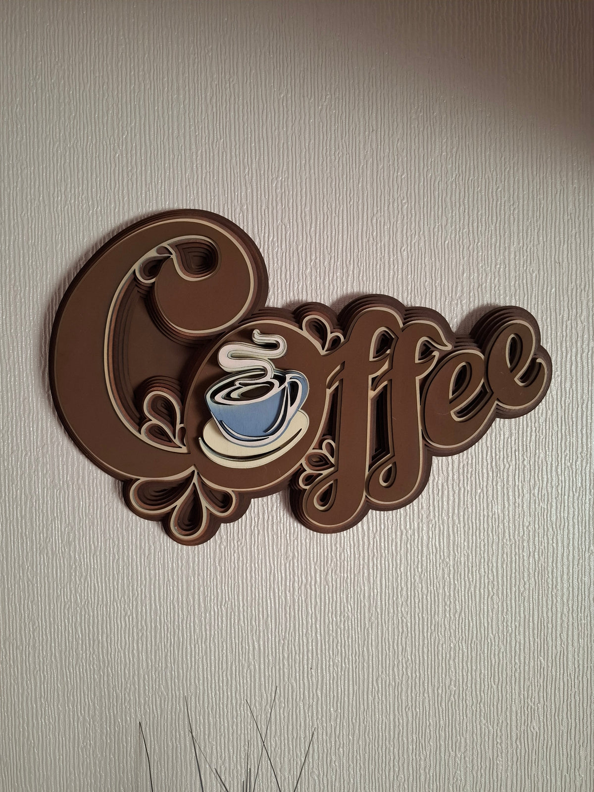 Multi layered laser cut wall art Coffee sign