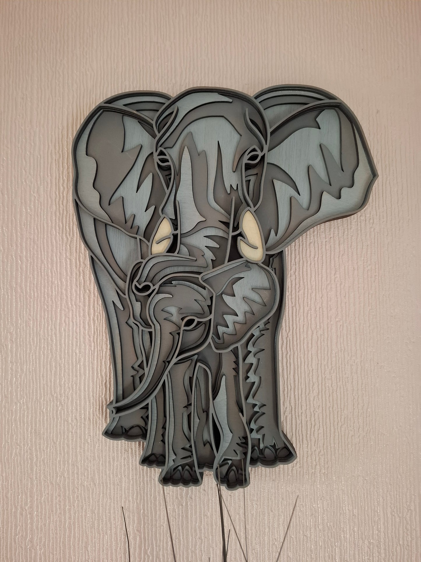 Multi Layered elephant  laser cut wall art