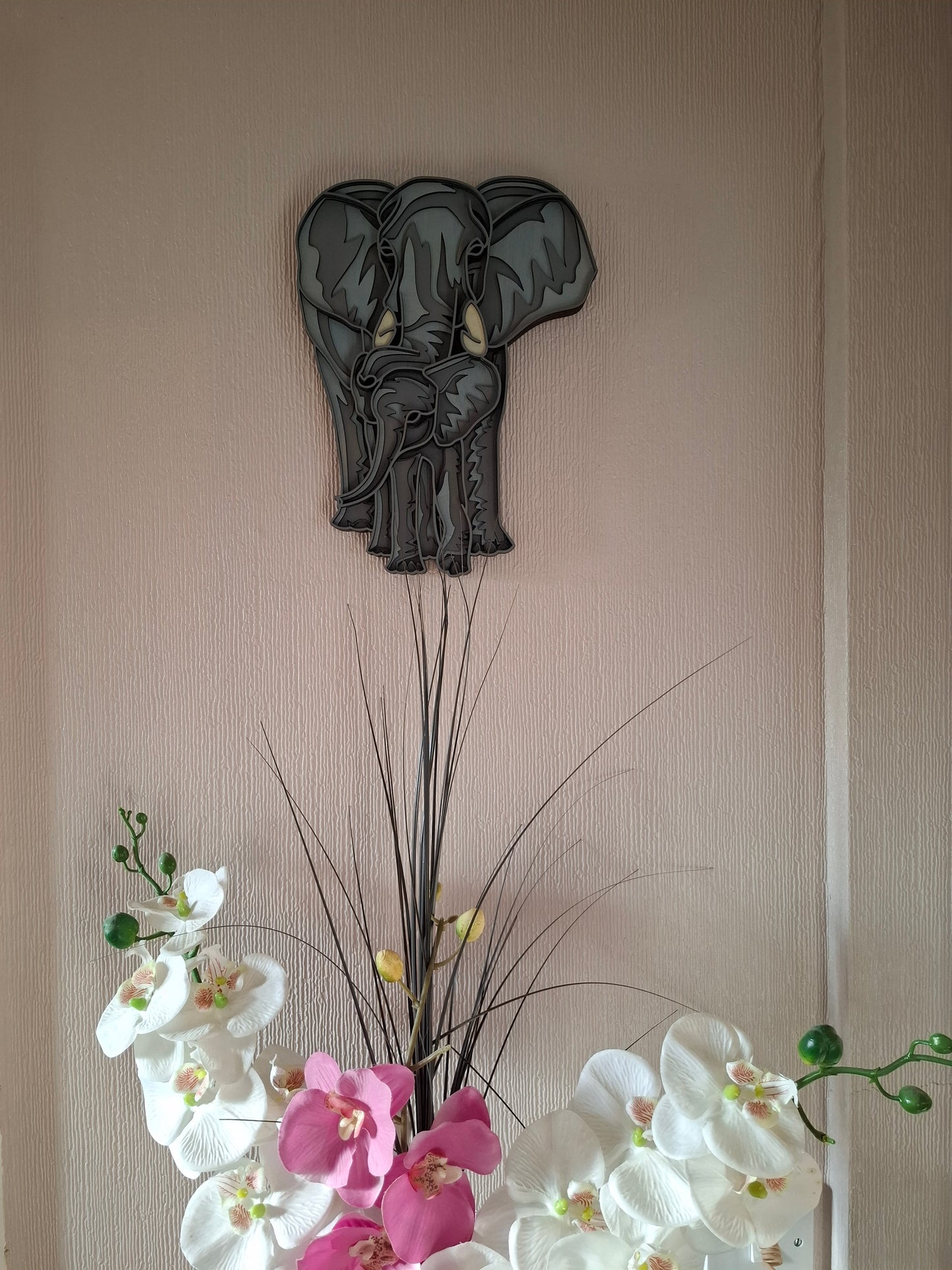 Multi Layered elephant  laser cut wall art