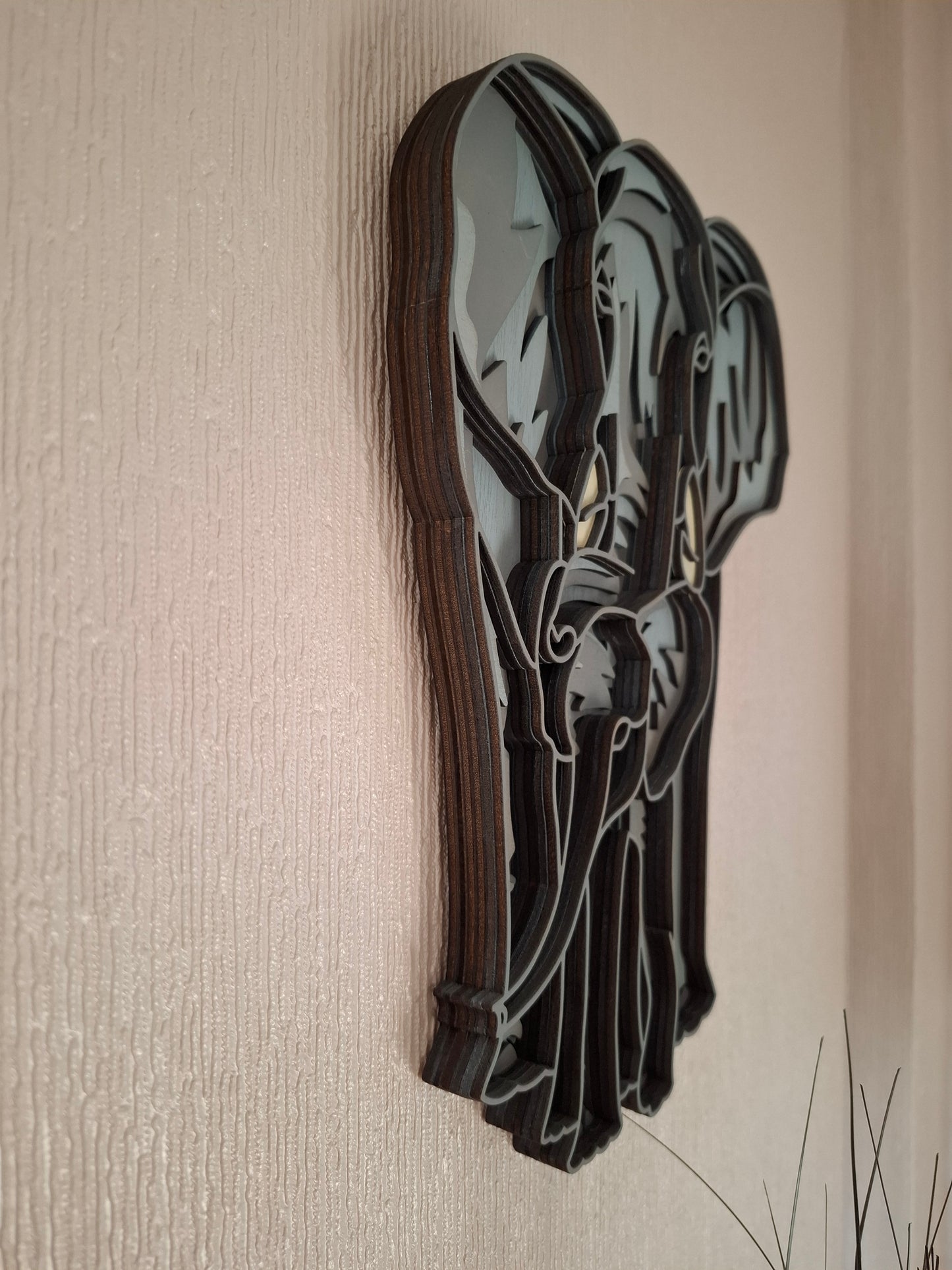 Multi Layered elephant  laser cut wall art