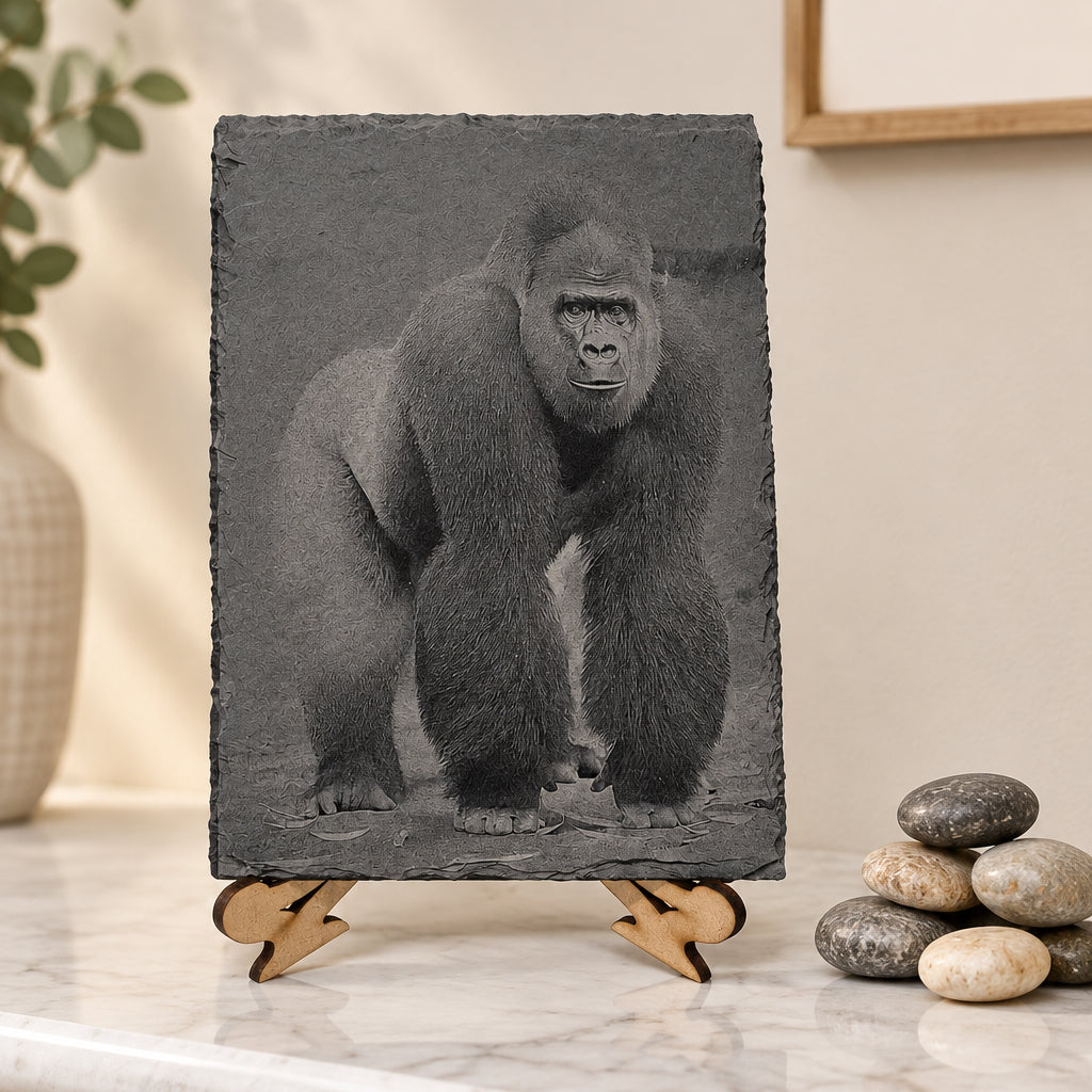 Laser-engraved  slate,  Gorilla