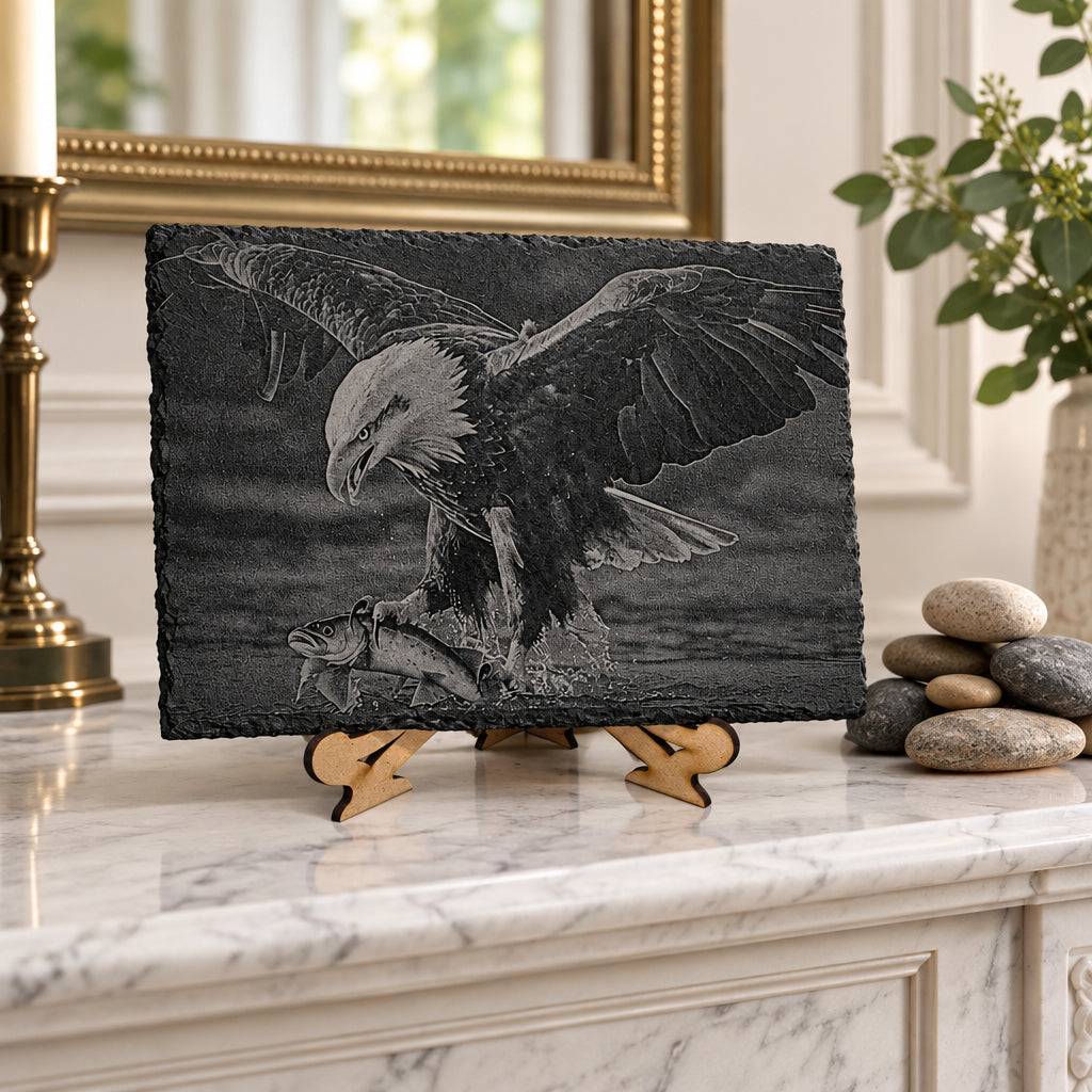 Slate, Lasered engraved, Eagle