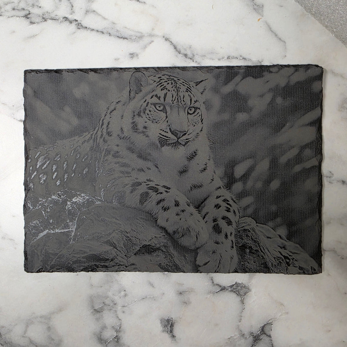 Slate, Lasered engraved, Leopard