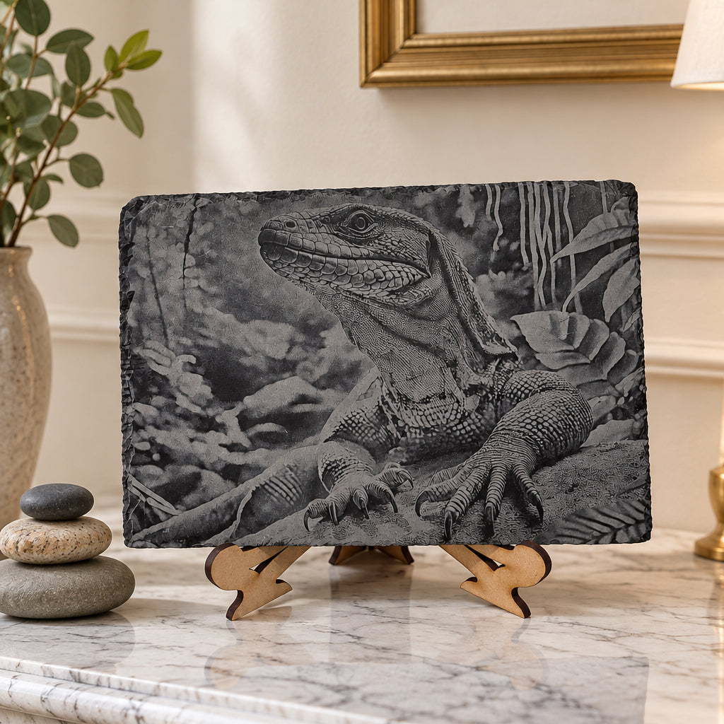 Slate, Lasered engraved,  Lizard