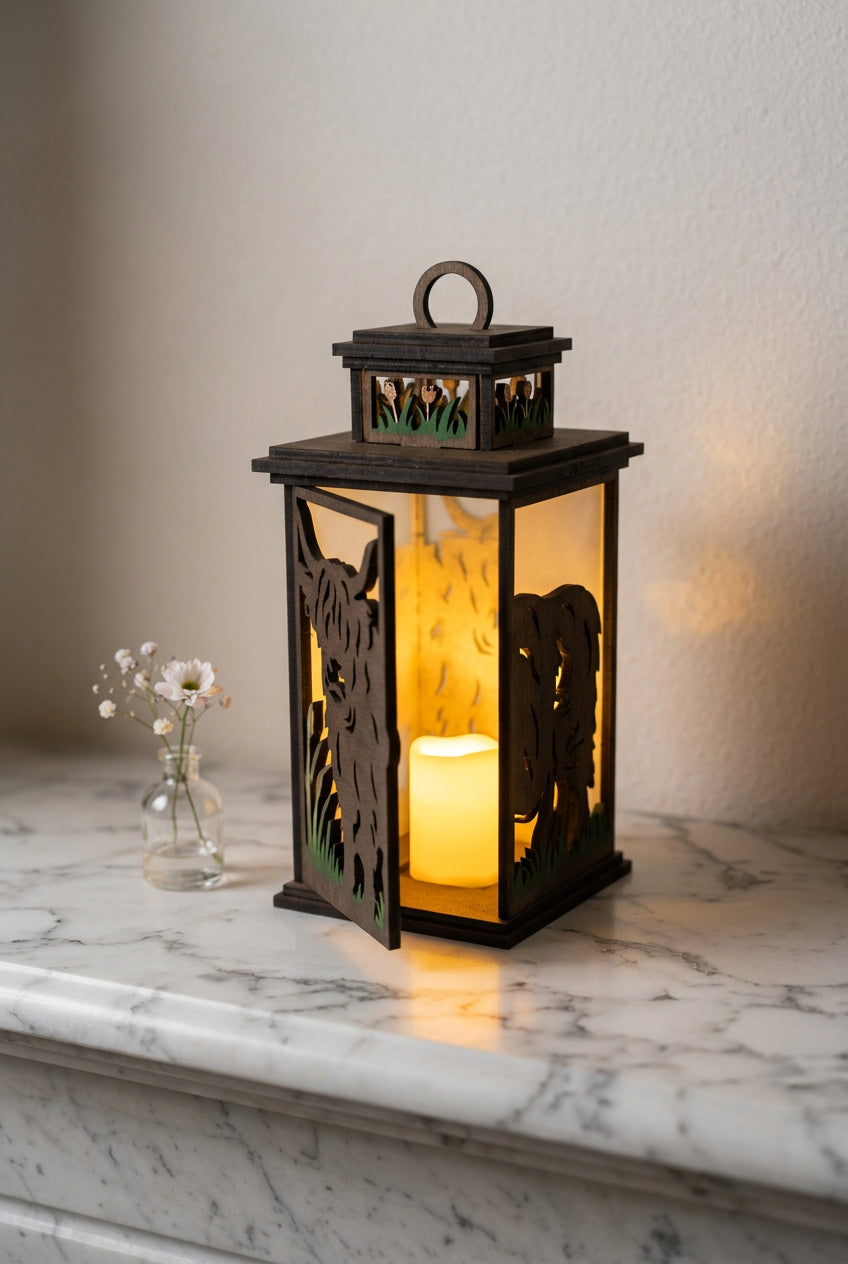 Lantern, Highland cow