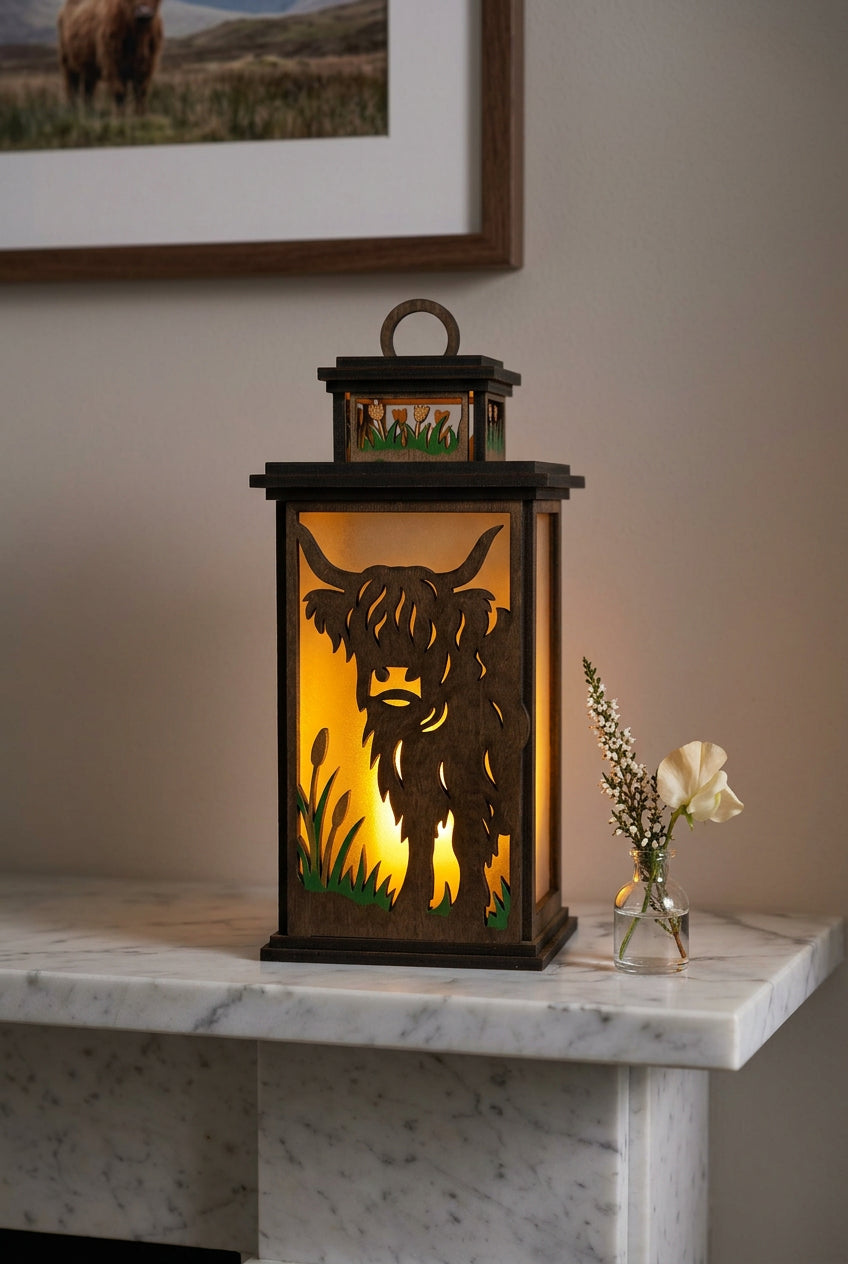 Lantern, Highland cow