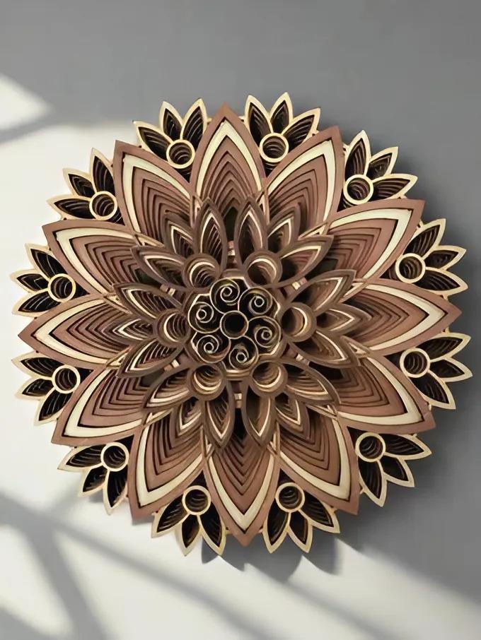 Multi layered laser cut wall art