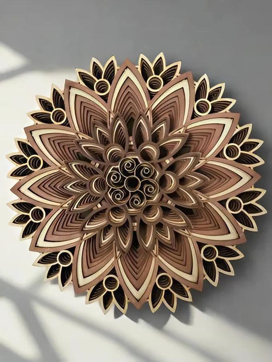 Multi layered laser cut wall art