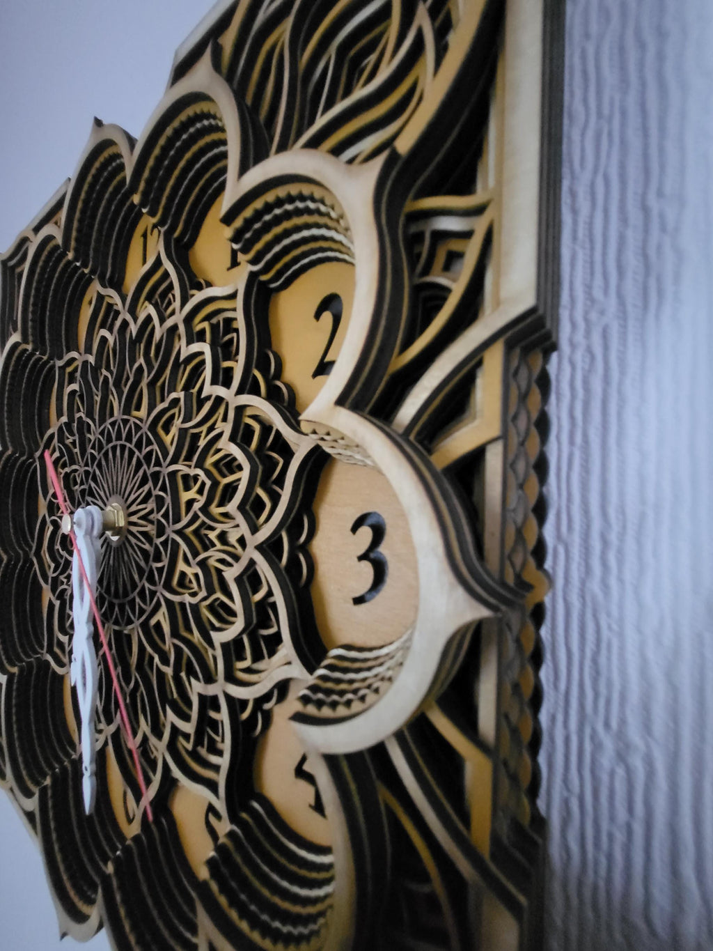 Multi Layered laser cut wall art clock
