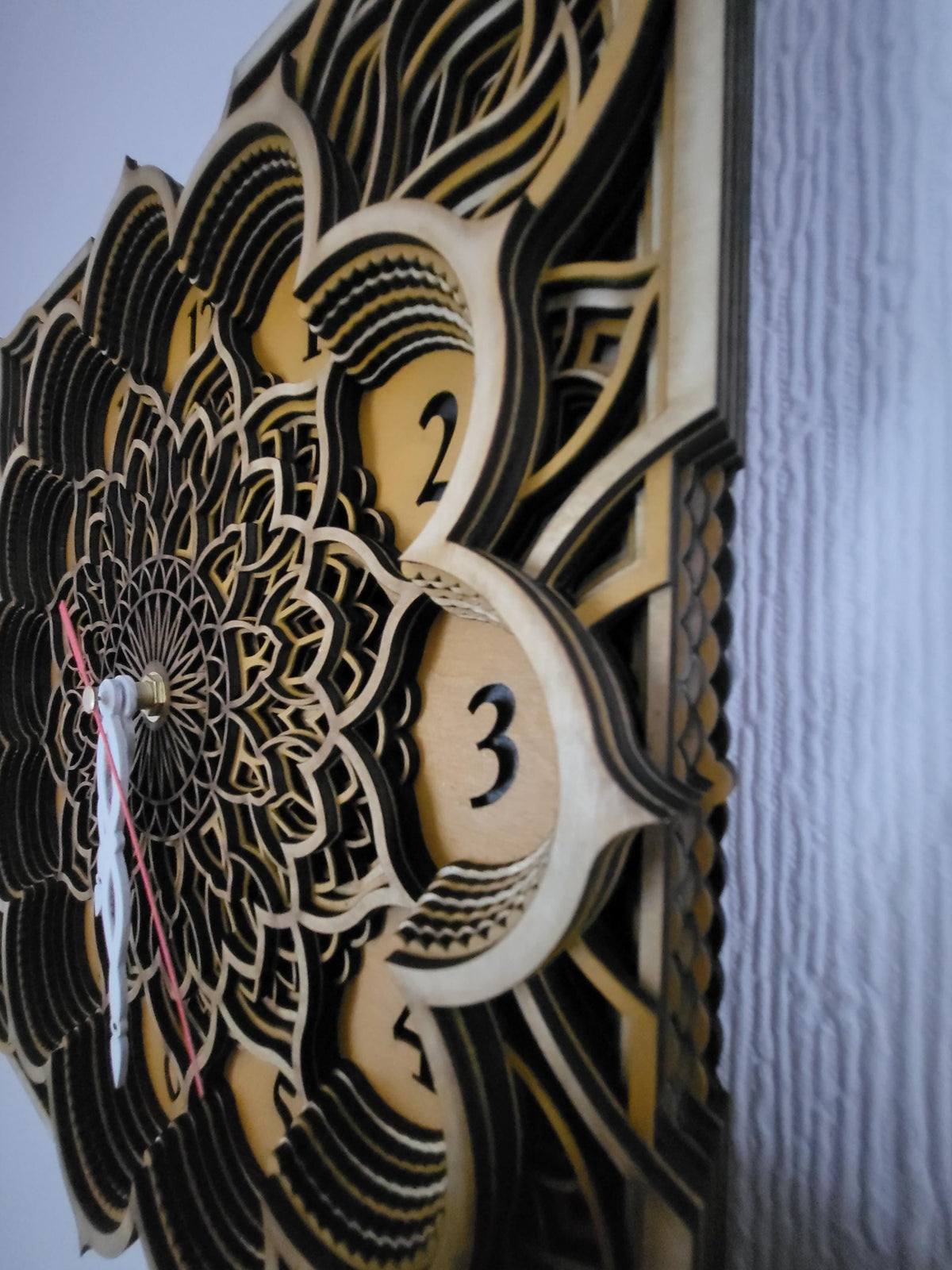 Multi Layered laser cut wall art clock