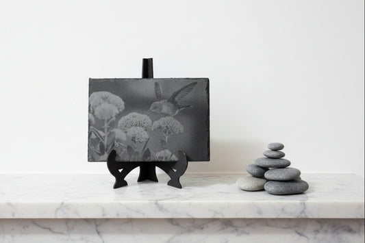 Slate, Lasered engraved, Humming bird