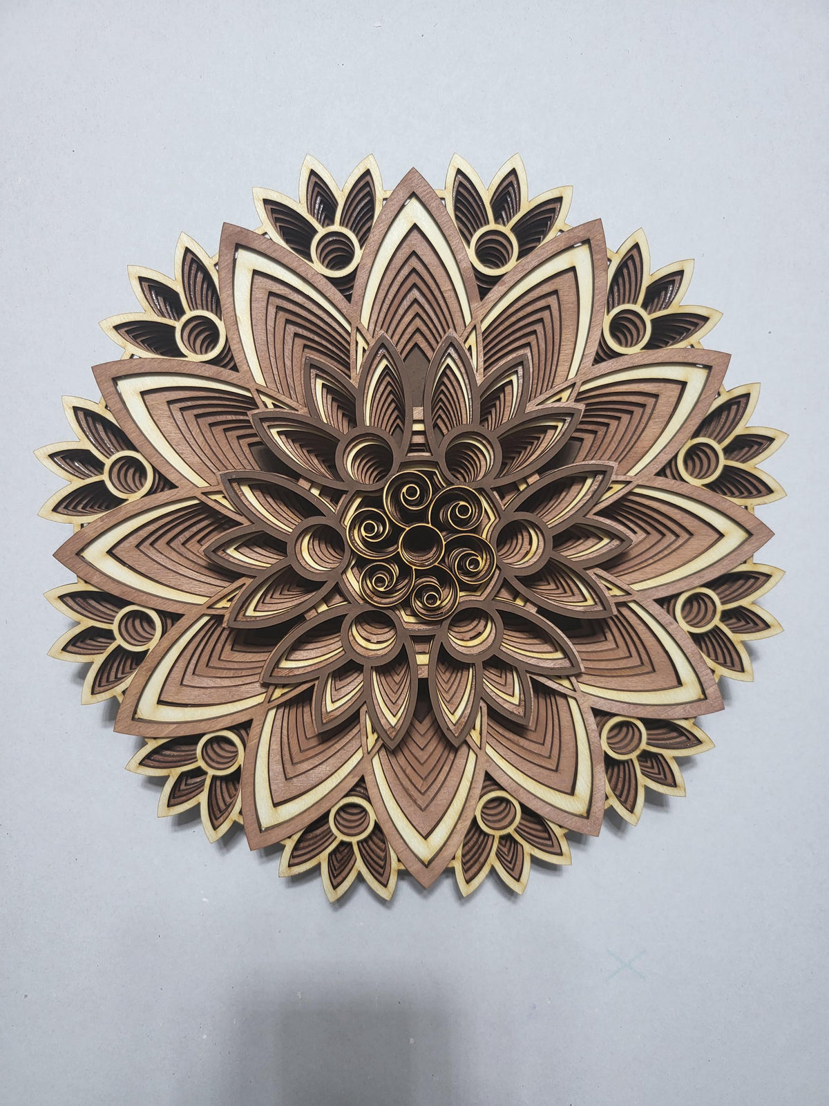 Multi layered laser cut wall art