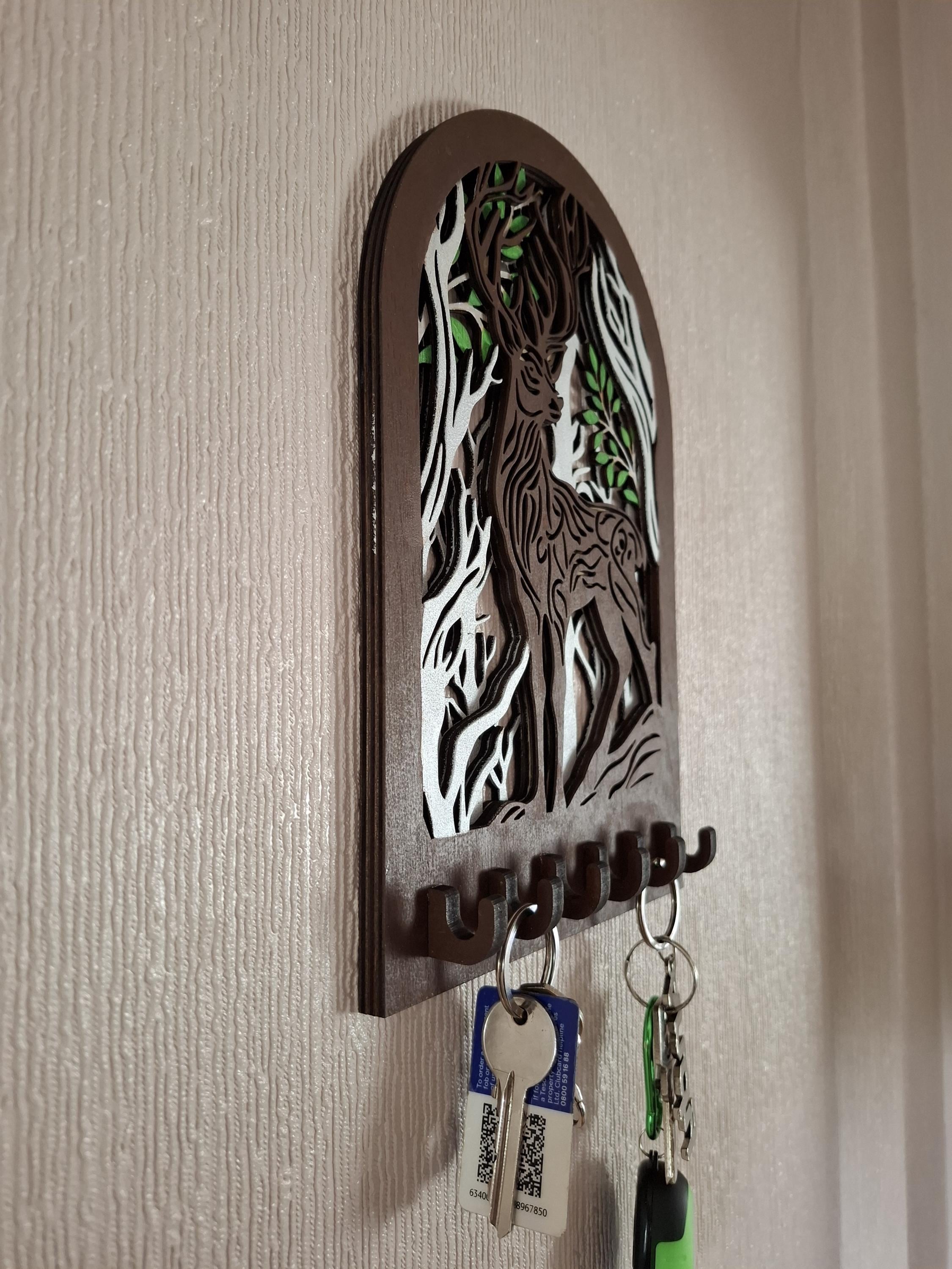 Stag Wall key rack, Key holder Wall hook  Entryway Organizer, Home key holder
