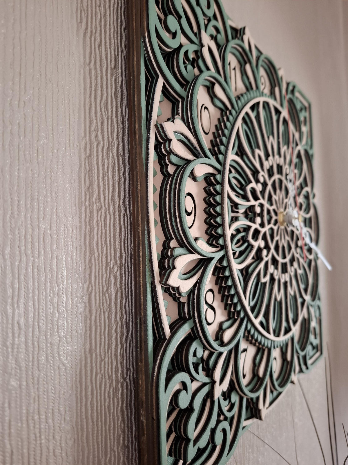 Multi layered laser cut wall art Clock.
