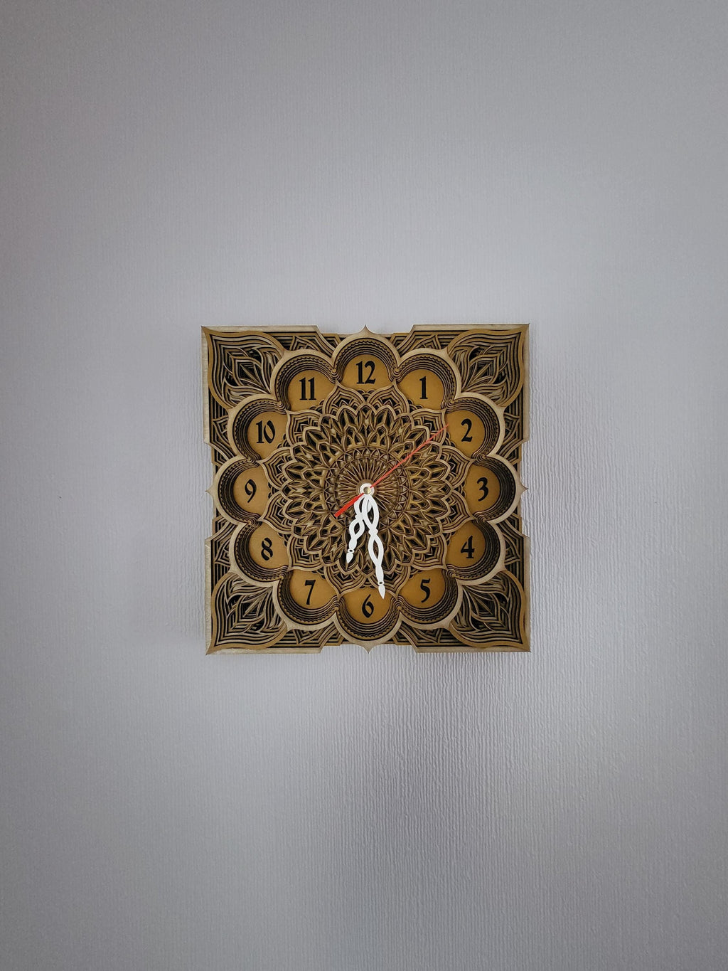 Multi Layered laser cut wall art clock