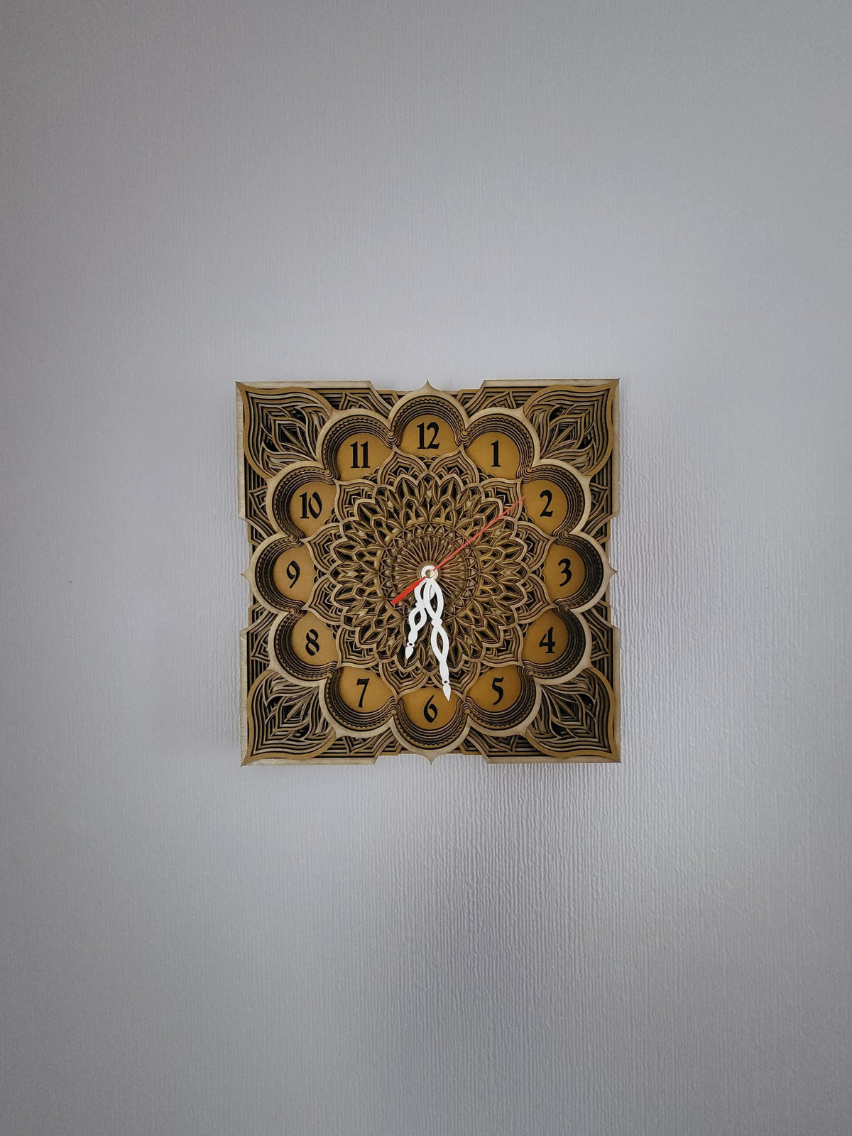 Multi Layered laser cut wall art clock