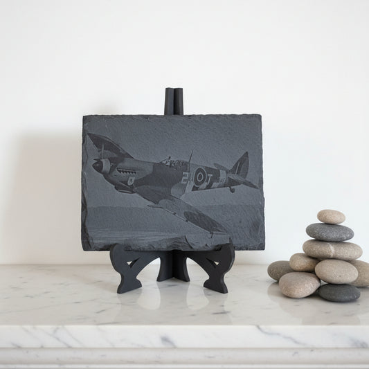 Slate, Lasered engraved, Spitfire.