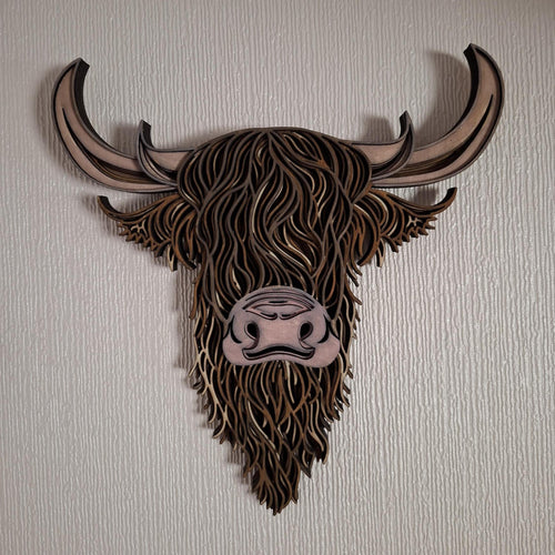 Highland cow Multi Layered laser cut wall art