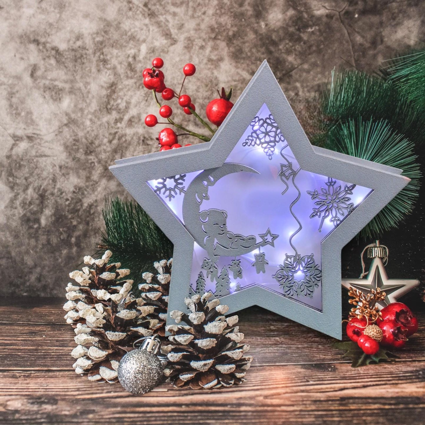Christmas star battery powered led light