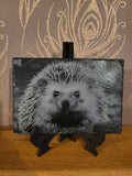 Slate, Lasered engraved, Hedge hog, personalised, Wedding, Christmas, Gifts, Anniversary, Birthdays,