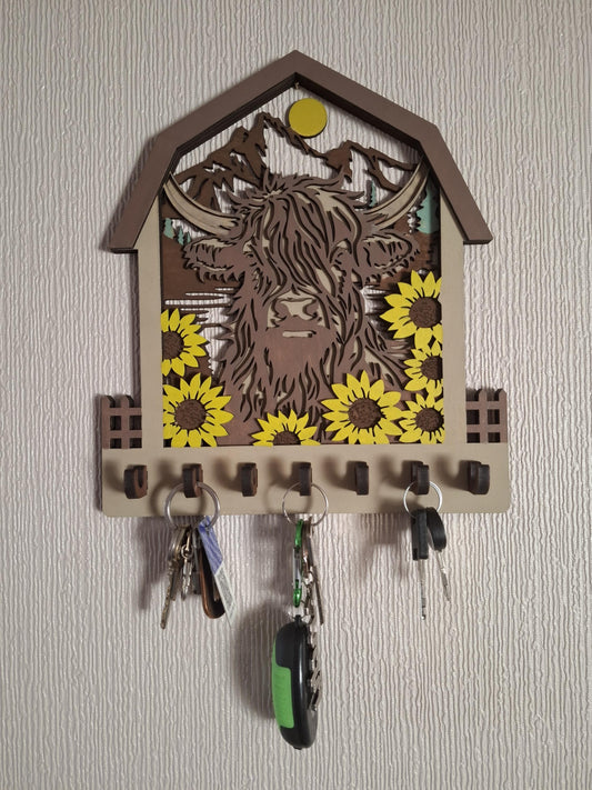 Highland cow Wall key rack