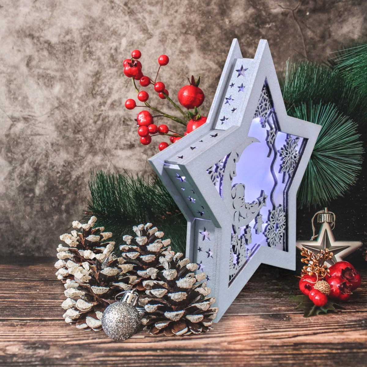 Christmas star battery powered led light
