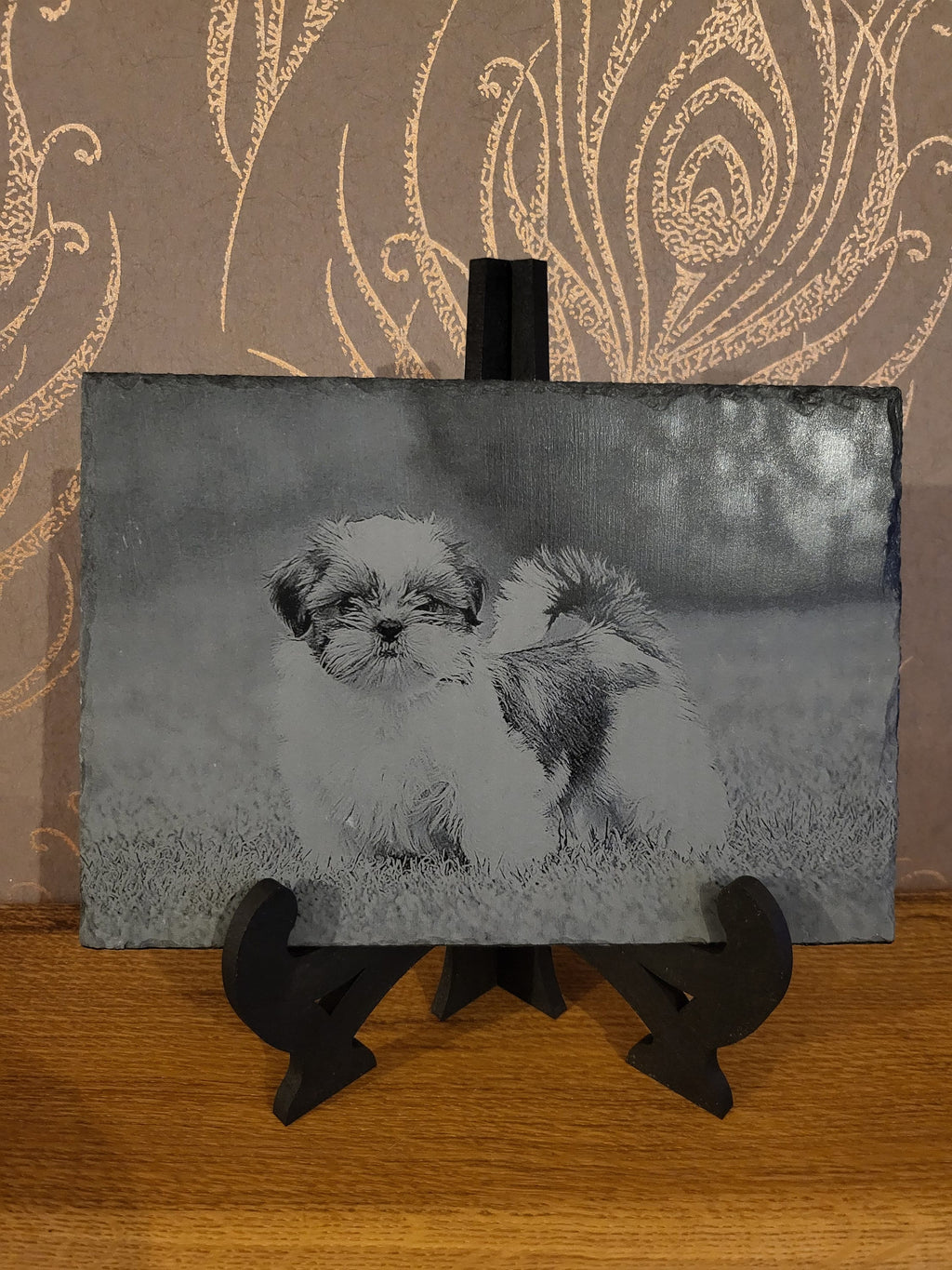 Slate, Lasered engraved, Dog, Shih tzu.