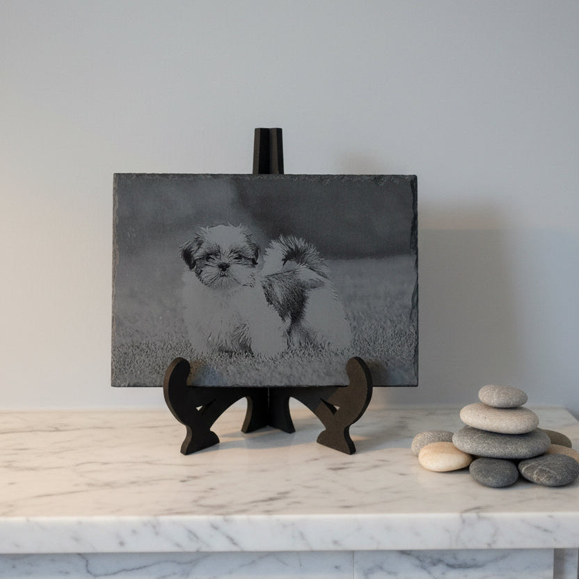 Slate, Lasered engraved, Dog, Shih tzu.