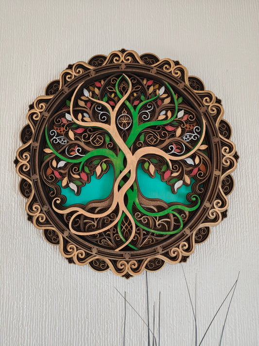 Multi Layered Tree of life  laser cut wall art
