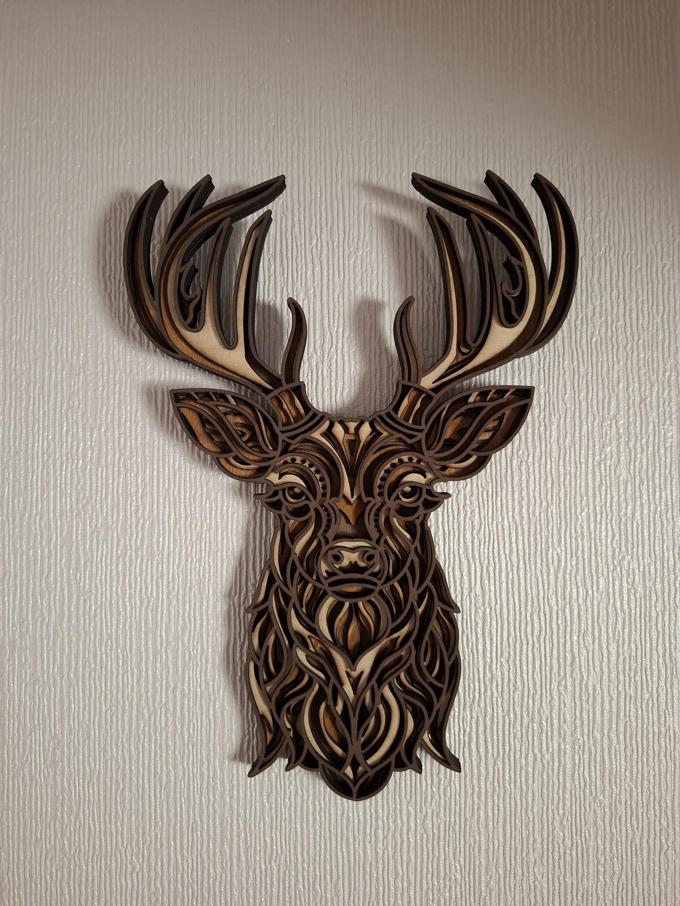 Stag Multi Layered laser cut wall art