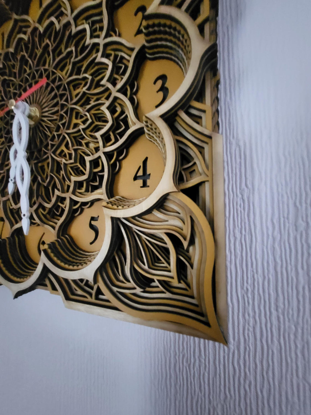 Multi Layered laser cut wall art clock