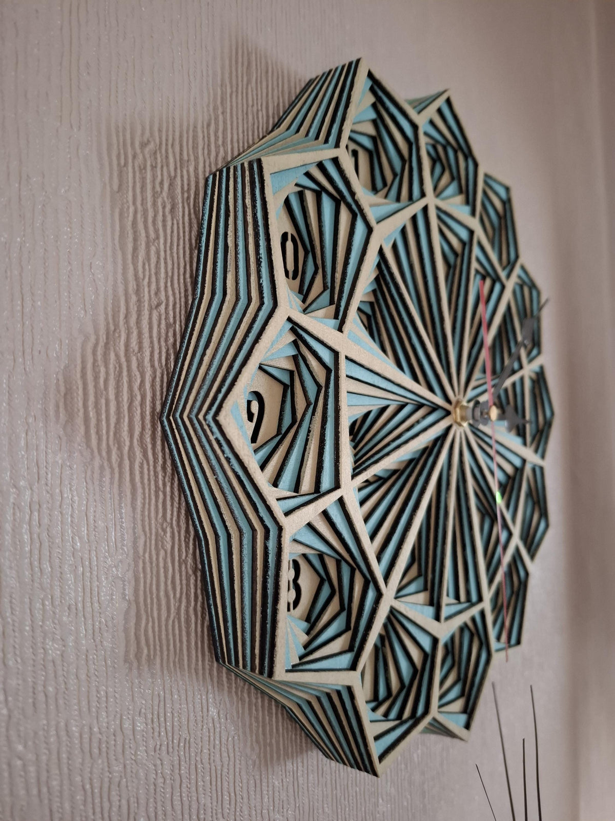 Multi Layered laser cut wall art clock