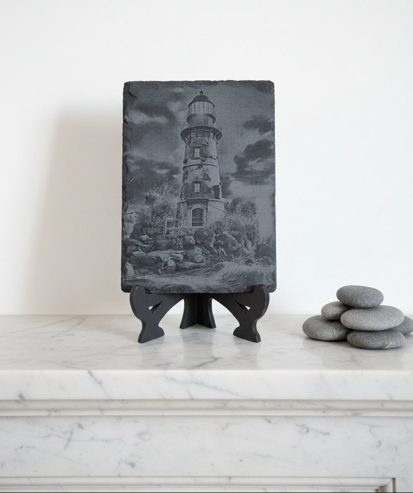Slate, Lasered engraved, Light house