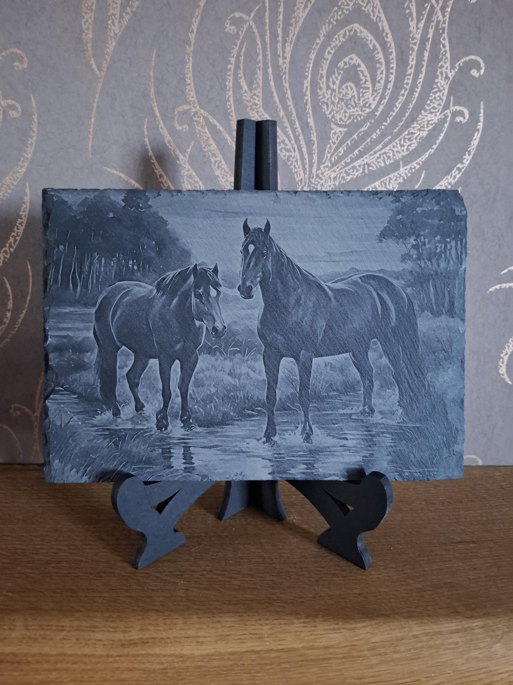 Slate, Lasered engraved,